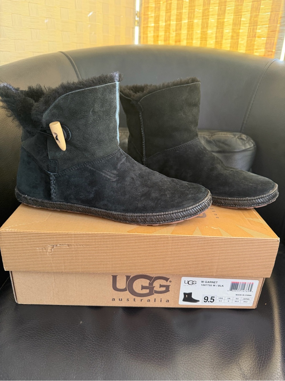UGG Black Women's Short Shearling Booties